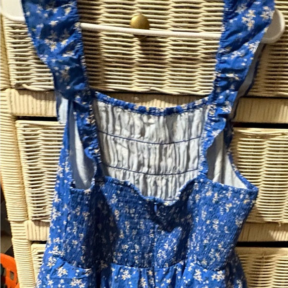 Blue Floral Ruffle Romper - Picture 2 of 2